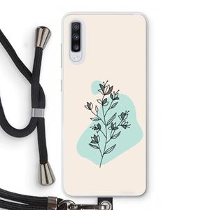 CaseCompany Violets are blue: Samsung Galaxy A70 Transparant Hoesje met koord