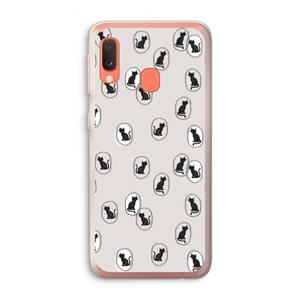 CaseCompany Miauw: Samsung Galaxy A20e Transparant Hoesje
