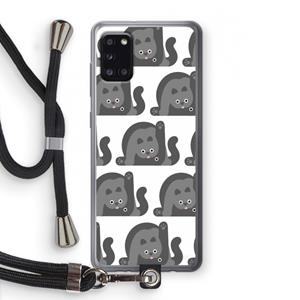 CaseCompany Cats: Samsung Galaxy A31 Transparant Hoesje met koord