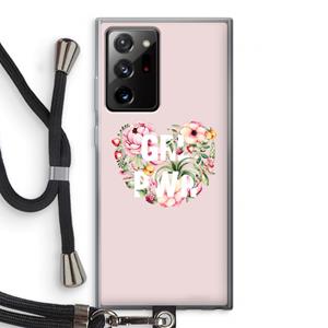 CaseCompany GRL PWR Flower: Samsung Galaxy Note 20 Ultra / Note 20 Ultra 5G Transparant Hoesje met koord