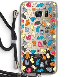 CaseCompany Kleurrijke katten: Samsung Galaxy S7 Transparant Hoesje met koord