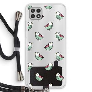 CaseCompany Vogeltjes: Samsung Galaxy A22 4G Transparant Hoesje met koord