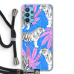 CaseCompany Tijger: Samsung Galaxy A32 4G Transparant Hoesje met koord