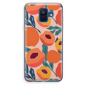 CaseCompany Perzik: Samsung Galaxy A6 (2018) Transparant Hoesje