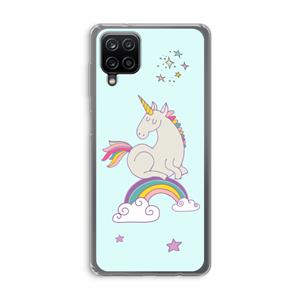 CaseCompany Regenboog eenhoorn: Samsung Galaxy A12 Transparant Hoesje