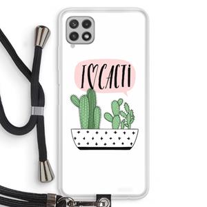 CaseCompany I love cacti: Samsung Galaxy A22 4G Transparant Hoesje met koord