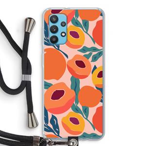 CaseCompany Perzik: Samsung Galaxy A32 4G Transparant Hoesje met koord