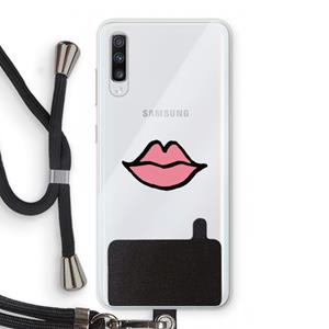 CaseCompany Kusje: Samsung Galaxy A70 Transparant Hoesje met koord