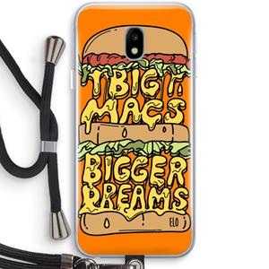CaseCompany Big Macs Bigger Dreams: Samsung Galaxy J3 (2017) Transparant Hoesje met koord