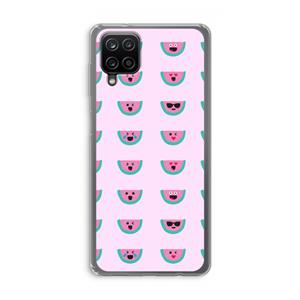 CaseCompany Smiley watermeloenprint: Samsung Galaxy A12 Transparant Hoesje
