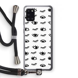 CaseCompany Eye pattern #2: Samsung Galaxy A31 Transparant Hoesje met koord