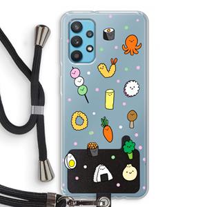 CaseCompany Happy bento friends: Samsung Galaxy A32 4G Transparant Hoesje met koord
