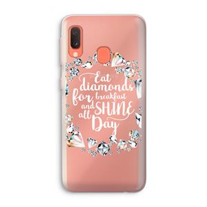 CaseCompany Diamonds: Samsung Galaxy A20e Transparant Hoesje