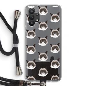 CaseCompany It's a Purrr Case: Samsung Galaxy A32 5G Transparant Hoesje met koord