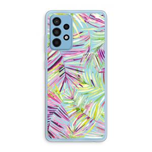 CaseCompany Tropical Palms Blue: Samsung Galaxy A52 Transparant Hoesje