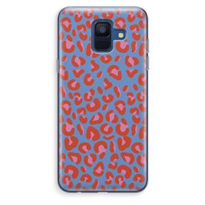 CaseCompany Leopard blue: Samsung Galaxy A6 (2018) Transparant Hoesje