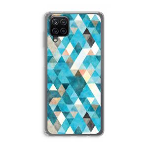 CaseCompany Gekleurde driehoekjes blauw: Samsung Galaxy A12 Transparant Hoesje