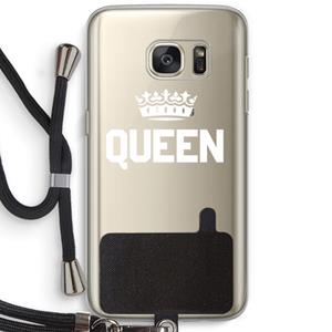 CaseCompany Queen zwart: Samsung Galaxy S7 Transparant Hoesje met koord
