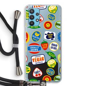 CaseCompany Fruitsticker: Samsung Galaxy A32 4G Transparant Hoesje met koord