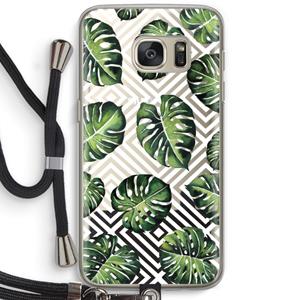 CaseCompany Geometrische jungle: Samsung Galaxy S7 Transparant Hoesje met koord