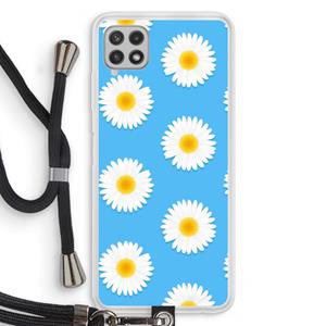 CaseCompany Margrietjes: Samsung Galaxy A22 4G Transparant Hoesje met koord