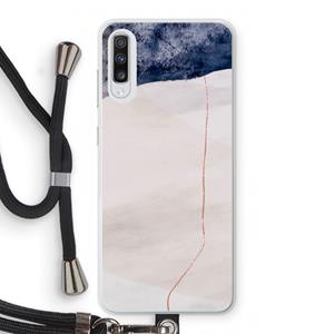 CaseCompany Stone White: Samsung Galaxy A70 Transparant Hoesje met koord