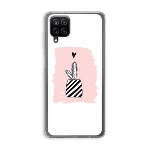 CaseCompany Zwart-wit cactus: Samsung Galaxy A12 Transparant Hoesje