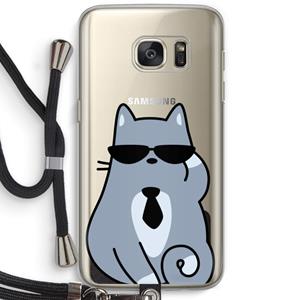 CaseCompany Cool cat: Samsung Galaxy S7 Transparant Hoesje met koord