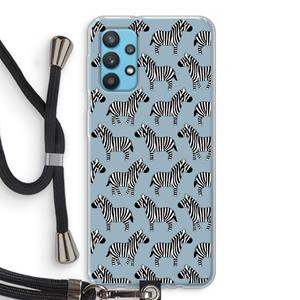 CaseCompany Zebra: Samsung Galaxy A32 4G Transparant Hoesje met koord