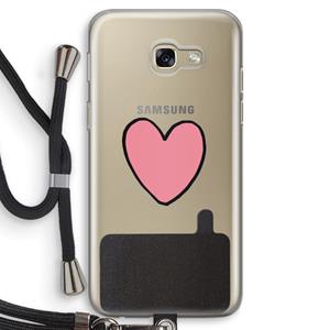CaseCompany Hartje: Samsung Galaxy A5 (2017) Transparant Hoesje met koord