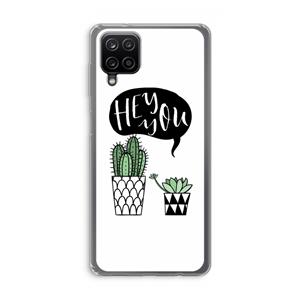 CaseCompany Hey you cactus: Samsung Galaxy A12 Transparant Hoesje