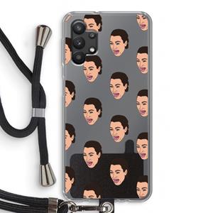 CaseCompany Ugly Cry Call: Samsung Galaxy A32 5G Transparant Hoesje met koord