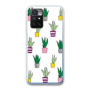 CaseCompany Sanseveria: Xiaomi Redmi 10 Transparant Hoesje