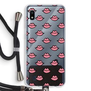 CaseCompany Lipjes: Samsung Galaxy A10 Transparant Hoesje met koord