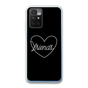 CaseCompany Friends heart black: Xiaomi Redmi 10 Transparant Hoesje