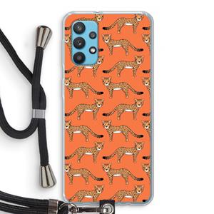 CaseCompany Cheetah: Samsung Galaxy A32 4G Transparant Hoesje met koord