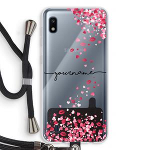 CaseCompany Hartjes en kusjes: Samsung Galaxy A10 Transparant Hoesje met koord