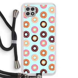 CaseCompany Donuts: Samsung Galaxy A22 4G Transparant Hoesje met koord
