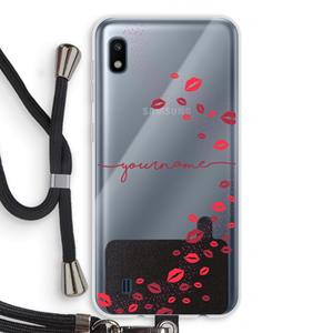 CaseCompany Kusjes: Samsung Galaxy A10 Transparant Hoesje met koord