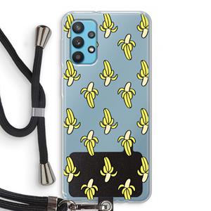 CaseCompany Bananas: Samsung Galaxy A32 4G Transparant Hoesje met koord
