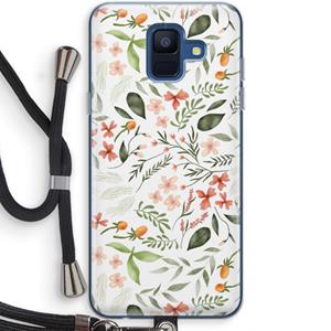 CaseCompany Sweet little flowers: Samsung Galaxy A6 (2018) Transparant Hoesje met koord