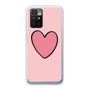 CaseCompany Hartje: Xiaomi Redmi 10 Transparant Hoesje