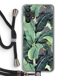 CaseCompany Bananenbladeren: Samsung Galaxy A32 5G Transparant Hoesje met koord