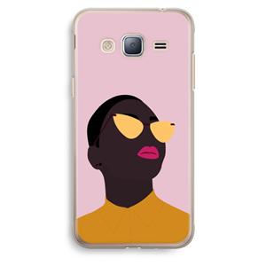 CaseCompany Yellow glasses: Samsung Galaxy J3 (2016) Transparant Hoesje