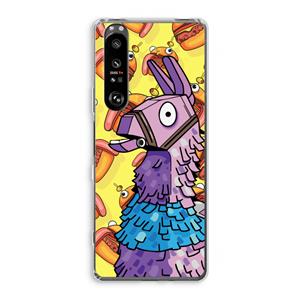 CaseCompany Loot Burger: Sony Xperia 1 III Transparant Hoesje