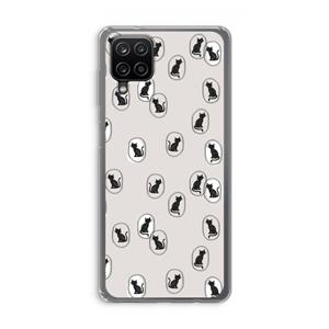 CaseCompany Miauw: Samsung Galaxy A12 Transparant Hoesje