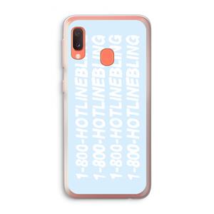 CaseCompany Hotline bling blue: Samsung Galaxy A20e Transparant Hoesje