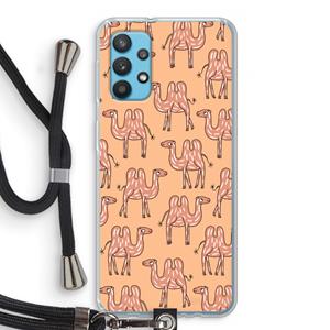 CaseCompany Kameel: Samsung Galaxy A32 4G Transparant Hoesje met koord