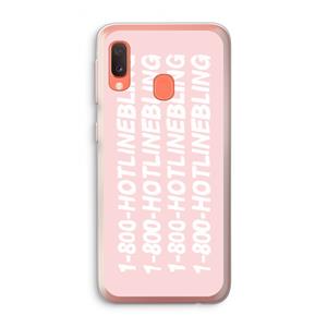 CaseCompany Hotline bling pink: Samsung Galaxy A20e Transparant Hoesje