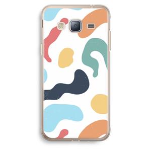 CaseCompany Memphis Shapes Blue: Samsung Galaxy J3 (2016) Transparant Hoesje